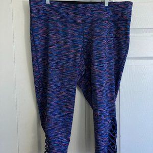 Ideology Stretchy Women's Workout Gear Pants Yoga Pants Lattice Cut Plus Size 3X